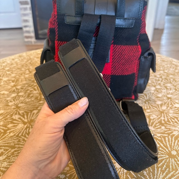 Treasure & Bond WoolPlaid Red and Black Backpack - Picture 6 of 12